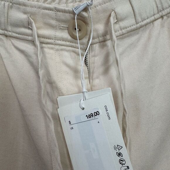 NEW COS Barrel-Leg Drawstring Trousers in Ivory - Picture 10 of 12